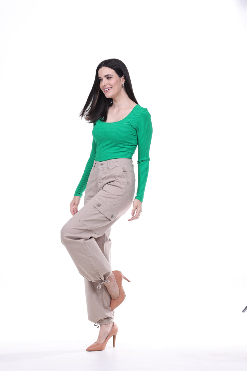 Calça Cargo Parachute Bege