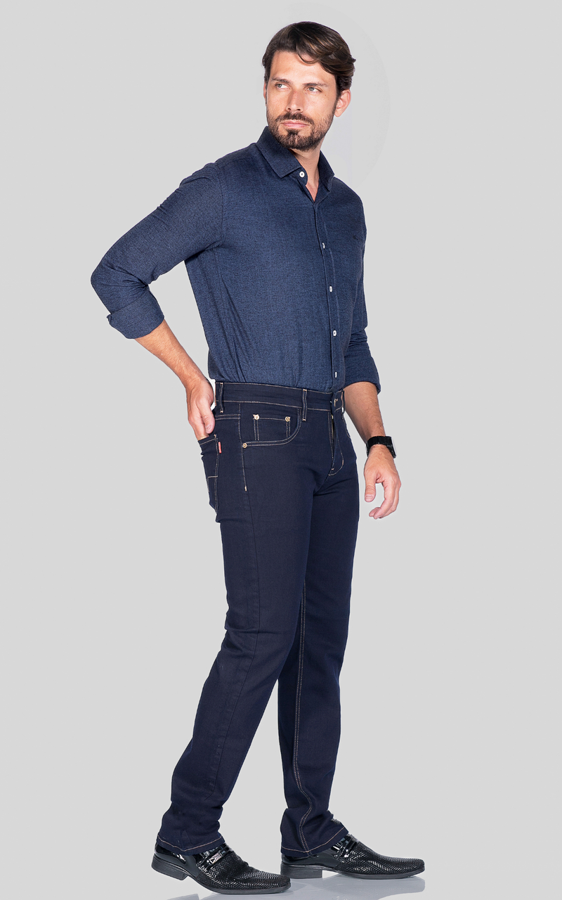 Calça Jeans Slim Masculina Plus Size