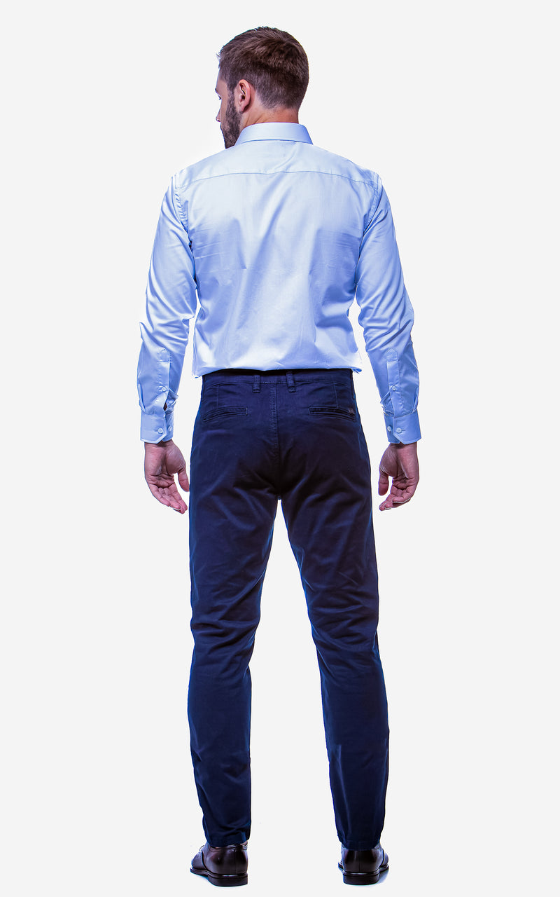 Calça Slim Social Esporte Fino Azul Marinho