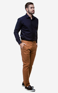 Calça Slim Social Esporte Fino Café