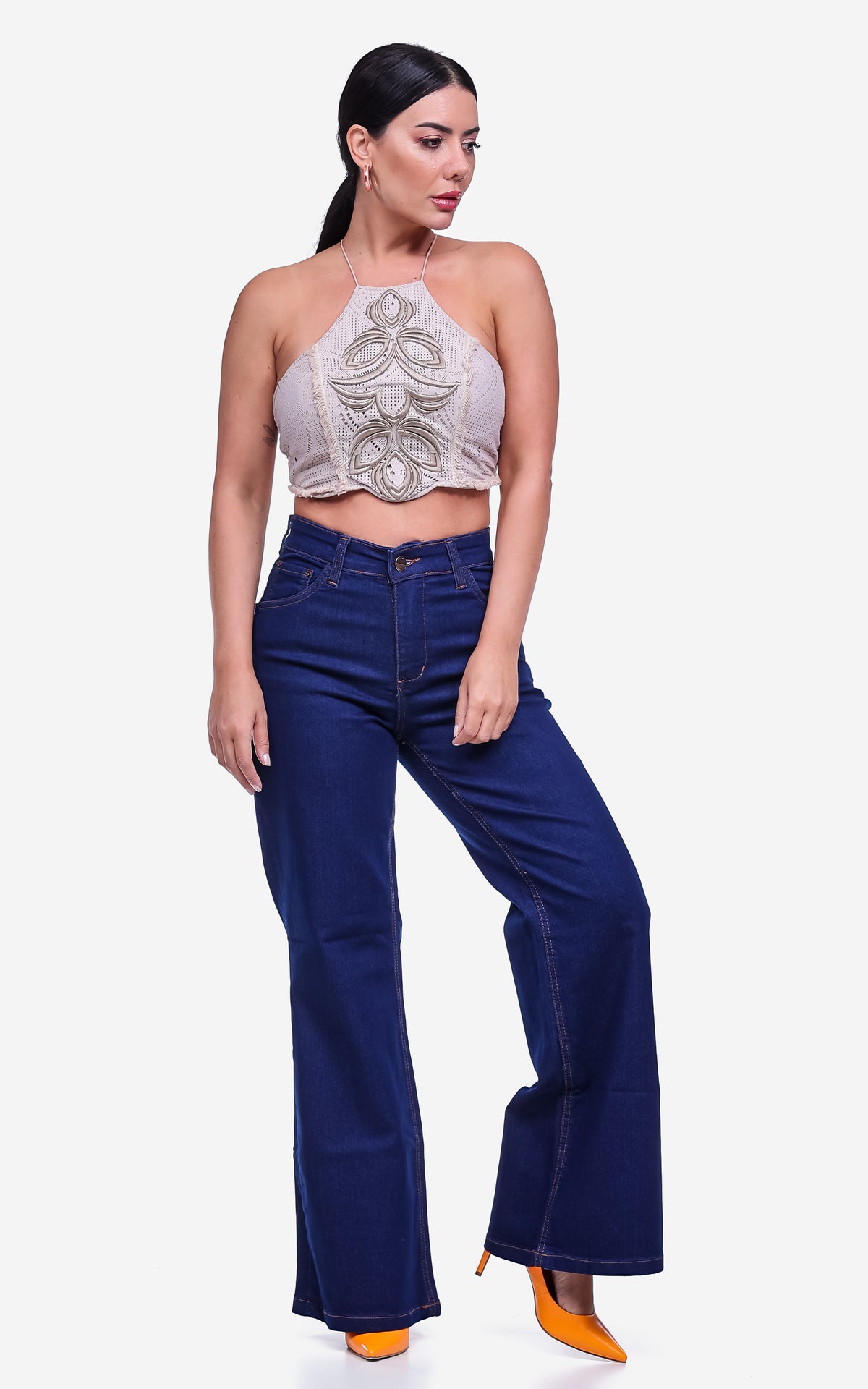 Calça Pantalona Petit  Moda Jeans Feminina – ViaGráfit